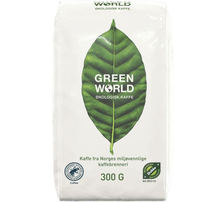 Hovedbilde Green world kaffe økol grovmalt 20 poser x 300g
