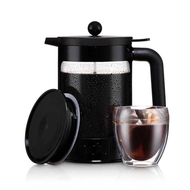 Bodum Iskaffebrygger 12 kopp, 1.5L  med ekstra lokk. Svart