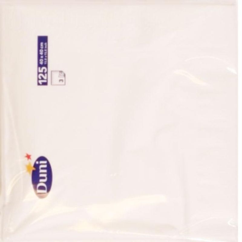 Serv.3-lag 40x40cm hvit 125stk.