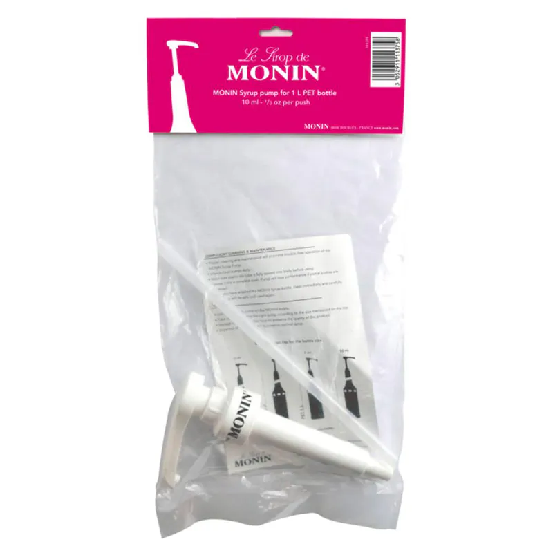 Pumpe for Monin 1L PET Plastflaske. Dosering 10ml