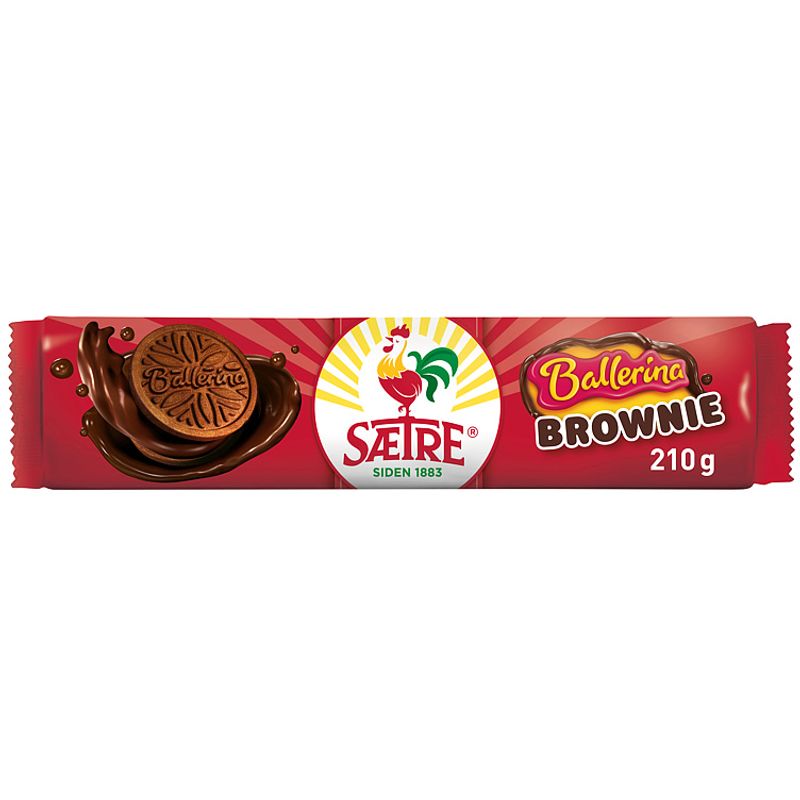 BALLERINA KJEKS BROWNIE 210G SÆTRE 24 pakker