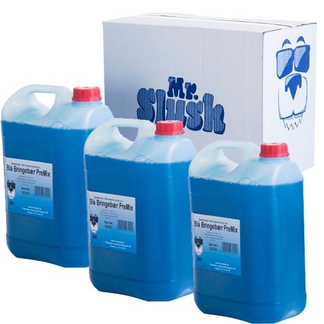 Hovedbilde Slush Premix Blå Bringebær 5L Mrslush 3x5 liter