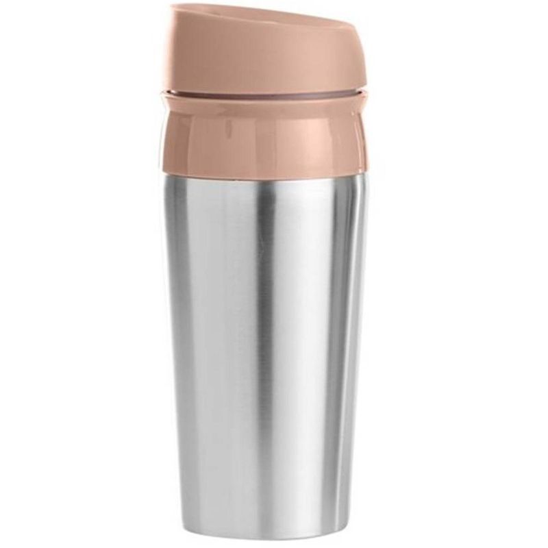 Termokrus i Stål 0,45L m/Trykk-knapp - 74035 Brun